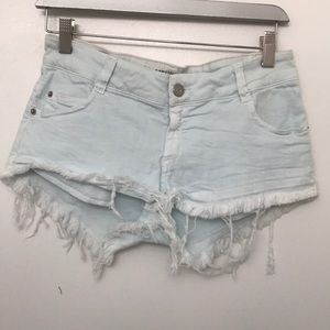 Brandy Melville mint denim shorts sz 40 s m xs